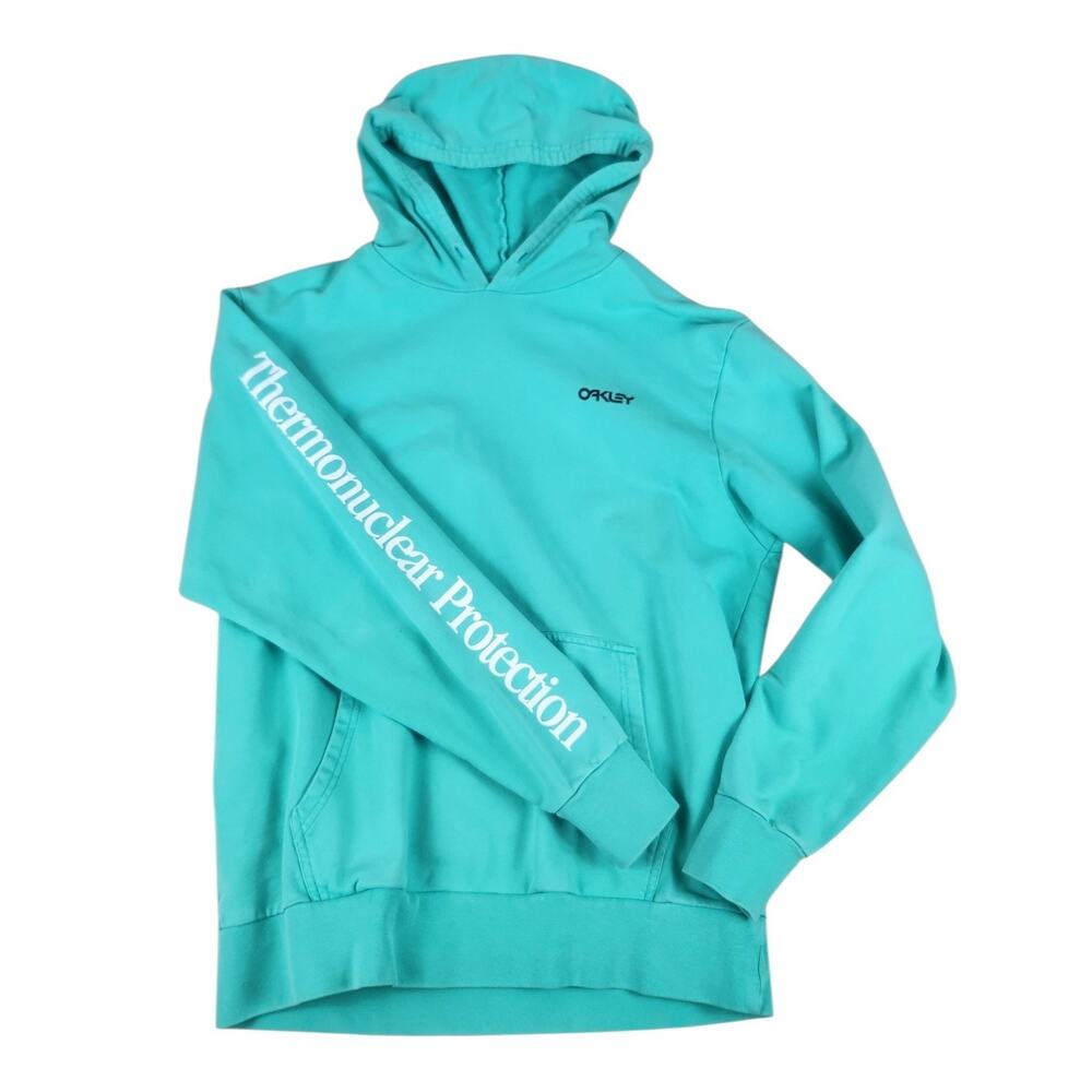Oakley Thermonuclear Protection Hoodie TNP Wingman MEDIUM Mint Green FLAWED 90s